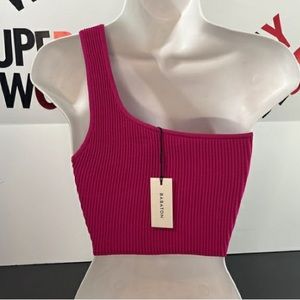 Baba ton sculpt knit one-shoulder cropped tank. Size: S.does not have sale tag